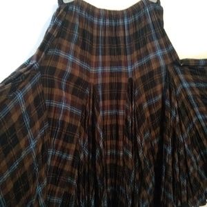 Brown Plaid Skirt